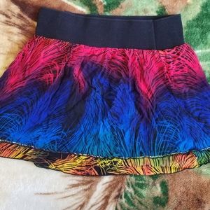 Lilly White Rainbow Mini Skirt Medium